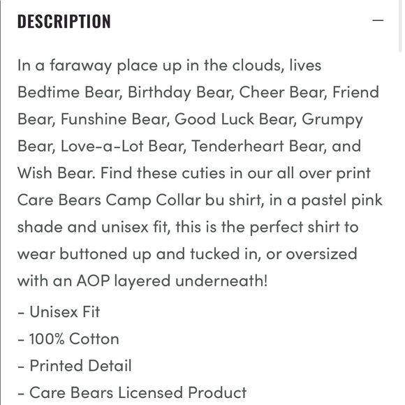 Care Bears Button Up Shirt - Picture 7 of 10